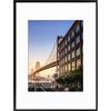 Frametory, Cornice portafoto in alluminio, 30,5 x 40,6 cm, colore nero, con tappetino color avorio, per foto da 20,5 x 28 cm, cornice portafoto in metallo e vero vetro, gancio dentellato incluso per