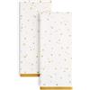 Kate Spade New York Celebration Dot Holiday - Set di 2 asciugamani da cucina in 100% cotone con stampa metallica, senza pelucchi e assorbenti, avorio/oro/argento, 43,2 x 71,1 cm