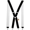 Zukunftsenkel Bretelle 4 forti clip a forma di X, larghezza 3,5 cm, da uomo, donna, pantaloni da sci, pantaloni da lavoro, regolabili ed elastici, a forma di H, Nero , schmal