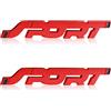 Haohai 2 confezioni di adesivi 3D in metallo per auto sportive, emblemi con logo sportivo, adesivi per parafango laterale e bagagliaio posteriore (rosso)