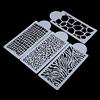Qiilu 4pcs Fai da Te Biscotto Fiore Fondente Lato Riutilizzabile Cottura Torta Stencil Decorazione di Nozze Nuova Stampa Pelle di Serpente Giraffa Stencil Stencil Stencil Stampa-stencil per torte