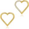 Lantine 16g Set Trago Helix Piercing Orecchini a Cerchio Cuore Oro Acciaio Chirurgico Incernierati Zircone Cartilagin Daith Piercing Orecchio e Orecchini Donna 8mm