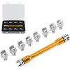 FTVOGUE Set di Chiavi per Raggi per Motociclette CNC, 5.0-6.8mm, Lunghezza 93mm, Oro