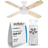 AireRyder - Ventilatore da soffitto Saturn con illuminazione e telecomando | Ventilatore silenzioso Diametro 132 cm. Bianco, pale reversibili in pino/bianco.