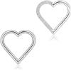 Lantine 16g Trago Helix Piercing Orecchini a Cerchio Argento Cuore Acciaio Chirurgico Incernierati Zircone Cartilagin Daith Piercing Orecchio e Orecchini Donna 10mm
