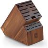 Cook N Home Ceppo per coltelli in legno di acacia, portacoltelli universale con 20 fessure, ceppo da banco per macellaio, facile da conservare in cucina