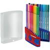 STABILO - Pennarello Premium - Pen 68 | Colorparade, Astuccio da 20, Rosso, 20 colori assortiti