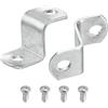 QUARKZMAN 15Pz 1/2 Clip per Tela Offset, Clip per Specchio per Cornici, Clip per Montaggio Su Tela a Forma di Z Con 2 Fori di Montaggio Con Viti, Argento