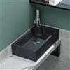 Mai & Mai Lavabo da Appoggio 46x26x11cm, Lavandino Bagno Rettangolare Lavandino da Minerale Fuso Colossum101, Antracite opaco