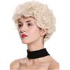 WIG ME UP - DW-2740-926 Parrucca Donna Corta Ricci Nobile Riccia Biondo chiaro Biondo