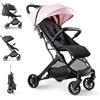 Interbaby Passeggino Leggero Compatto da Viaggio Aereo 22 kg (Rosa)
