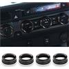 CGEAMDY 4 Pcs Copertura Della Manopola Del Condizionatore Controllo Del Volume D'aria Dell'automobile, Rivestimento Interno Della Manopola di Regolazione In Lega di Alluminio(Nero)