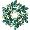 Clearine Marquise Cristalli austriaci Strass Elegante Fiore Spilla per Donne Smeraldo Colore Oro-Fondo