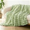 Miyacare Coperta Plaid Super Morbida Pile Peluche di Coniglio Caldo e Spesso, Caldo accogliente divano tiro, Versatile Coperta Matrimoniale per Camera da Letto Viaggi (Verde, W100 x L160CM)