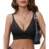 Avidlove Reggiseno in Pizzo da Donna Reggiseno Sexy Senza Ferretto Bralette in Rete con Scollo a V Reggiseni Quotidiani Senza Imbottitura Bianco L
