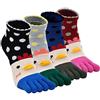 ZFSOCK Calzini con Dita Separate Donna Cotone Calze Infradito Senza Punta Fantasia Colorati Calzini Separa 5 Dita Piedi Divertenti Animali Modello Sportivi Casual, 4 paia