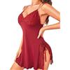 RSLOVE Lingerie da donna sexy babydoll pizzo camicia da notte chemise negligees, bianco, L