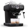 KLARSTEIN - Macchina per espresso con montalatte, mini macchina per caffè espresso da 1,2 litri con portafiltro, piccola macchina del caffè da 950 Watt, acciaio inox