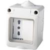 A2ZWORLD Cassetta Elettrica IP55 Con Sportellino, 2 Moduli Presa Bipasso 10/16A + Interruttore, Kit Scatola Elettrica Pronta, Montaggio Da Muro Parete Esterno