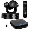 Chameye Set di 4K PTZ telecamera per conferenze con Microfono per conferenza Bluetooth, Zoom 10x, tracciamento automatico AI, USB 3.0, HDMI, telecamera per videoconferenze PTZ per Teams, Zoom (CB101)