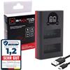 Baxxtar NP-W126s NP-W126 Caricatore per batteria - Mini USB doppio/LCD (18612) - Alimentazione tramite USB-C o Micro-USB - Fuji X-M5 X100VI X-S10 X-T20 X-T30 II X-T5 X-T50 ecc.