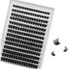 FANDIQ Ciglia singole, 224 ciuffetti naturali, curvatura a D, ciglia russe, singole ciglia per principianti (100D, 8-16 mm)