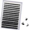 FANDIQ Ciglia ciuffetti singoli, curvatura a D, naturali, soffici, 252 pezzi, 8-16 mm, extension singole (80D, 8-16 mm)