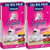 Vitakraft Liquid Snack, snack gatto, snack gatto cremoso, con manzo, con pollo, in bustine singole, 1 confezione scorta (16x 15g) (Confezione da 2)