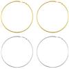 FindChic Set Di Orecchini a Cerchio Set Di Orecchini a Cerchio Da 100mm Orecchini a Cerchio In Acciaio Inossidabile Set Da Donna Orecchini a Cerchio Omega Indietro Set Di Cerchi-2 Paia/Set