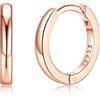 Silvora Orecchini Donna Cerchio Argento 925, 10mm Orecchini Oro Rosa