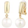 Traveller Orecchini a clip - Pendenti - Perla 12 mm bianco - placcati oro 22 carati - 113718