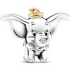 Generic Ciondolo a forma di Dumbo, in argento Sterling 925, per il 100° anniversario, compatibile con ciondoli Pandora e molti altri braccialetti con charm del Regno Unito, in metallo, Metallo