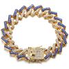 HALUKAKAH Catena in Oro Iced out,15MM Catena Cubana da Uomo Miami Placcato in Oro 18 Carati Braccialetto 23cm,Cz Completa Diamante Set a Mano,Regalo per Lui