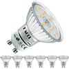 EACLL GU10 LED 4000K 5W, sostituisce lampadine alogene da 75W, confezione da 6. Lampadine a LED bianco neutro 585 lumen, AC 230V, senza sfarfallio, angolo di diffusione 120°, riflettore non