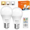 BrightWish Lampade LED E27, Lampadine A60 con Telecomando, 9W 700LM (Equivalenti a 60W) a Risparmio Energetico, 3000K Bianco Caldo/4000K Bianco Naturale /6000K Bianco Freddo, Dimmerabili,Attacco E27, Conf. da 2