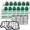 PIESSEONLINE Kit Risparmio 12 Sacchetti Folletto VK140 con Profumatori 12 pezzi, 2 Filtri Griglia Motore, | Ricambi Compatibili per Folletto VK140 | Soluzione Tutto-in-Uno per Casa Sempre Pulita e Ordinata