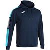 Joma 102103.342.5XS Felpa con Cappuccio, Championship IV, Marino Turchese Flúor