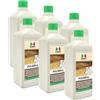 MARBEC PULIBRILL 1LTX6PZ Detergente concentrato parquet e legno, pH neutro, delicato sulle finiture, ideale per pulizia ordinaria e straordinaria