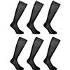 LANCETTI - 6 Paia di Calze Classiche Eleganti e Lunghe per Uomo in Pregiato Cotone Filo di Scozia - Taglia 42-44 - Colore Nero