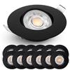 EMOS Incasso per Cartongesso 5W / 450 Lumen | Faretti LED soffitto da incasso 4000K Luce Bianco naturale | Set di 12 pezzi Spot LED Orientabili a 50°, Rotondi e Ultra Piatti in Nero