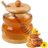 Kaiyzo Barattolo per Miele In Vetro, Porta Miele con Dosatore e Cucchiaio in Legno, Vasetti Miele per Sciroppo, Marmellata e Conservazione Alimentare Cucina (330, Millilitri)