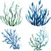 GORGECRAFT 4pz 16cm sotto Il Mare Adesivo per Finestra 16cm Rimovibile Oceano Alghe Coralli Piante Decalcomanie per Finestre Pellicola in Vinile Anti-Collisione Avviso Aderisce per Prevenire Uccelli