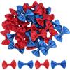 QUARKZMAN 50Pz Fiocchetti Rosso e Blu Brillante 1.5 x 1 Mini Fiocco di Nastro Raso Multicolori Piccoli per Cucito DIY Scrapbooking Regalo Presente Decorazione Casa Natalizi