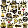 Lekabee Photo Booth Compleanno 40 anni, 30 Pezzi Foto Props per Feste e Compleanni con Nero Oro, Spiritosi Fai da Te Gadget 40 anni Ragazza Ragazzo per Invitati (40th)