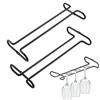 mongtsamz Porta Calici Sottopensile set da 2,Porta Bicchieri con Texture Metallica,Porta Bicchieri Sospesi,Porta Calici da Appendere da Utilizzare Negli Armadi,Salvaspazio in Cucine,Bar e Soggiorni