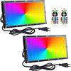 Eleganted 2pcs 100W Faretto Esterno rgb con Telecomando, IP65 Halloween decorazione di atmosfera Faretto LED, 16 Colori & 4 modalità Cambia Colore luci di sicurezza per Giardino Festa Musicale
