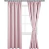 DWCN - Tende per sistema a binario, set di 2 tende oscuranti con cravatte per tende, H 260 x L 140 cm, tende per camera dei bambini, tende oscuranti per camera da letto e soggiorno, colore rosa antico