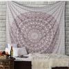 RAJRANG Grande Arazzo di Cotone Mandala per la Decorazione Della Camera da Letto Boho Tessuto a Mano Appeso a Parete - Colore Marrone - 274x228cm Elephant Beach Throw Hippy Arazzi