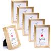 Winlor Cornici piccole, cornice per foto di neonati mini, 2x3 pollici, set da 6, per decorazioni da tavolo, cornice Polaroid con magnete morbido, graziosi magneti natalizi da frigorifero, oro