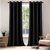 EMEMA Tende Nero Opache con Occhielli 260 CM di lunghezza, Morbide Tende Oscuranti, Set di 2 Tende Oscuranti per Soggiorno Camera da Letto, Tende Opache con Occhielli Ciascuna H260 x B140 CM